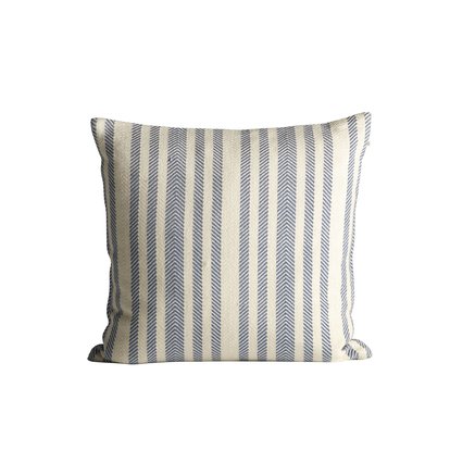 XThick herringbone woven cushion with stripes, 50 x 50 cm, azul