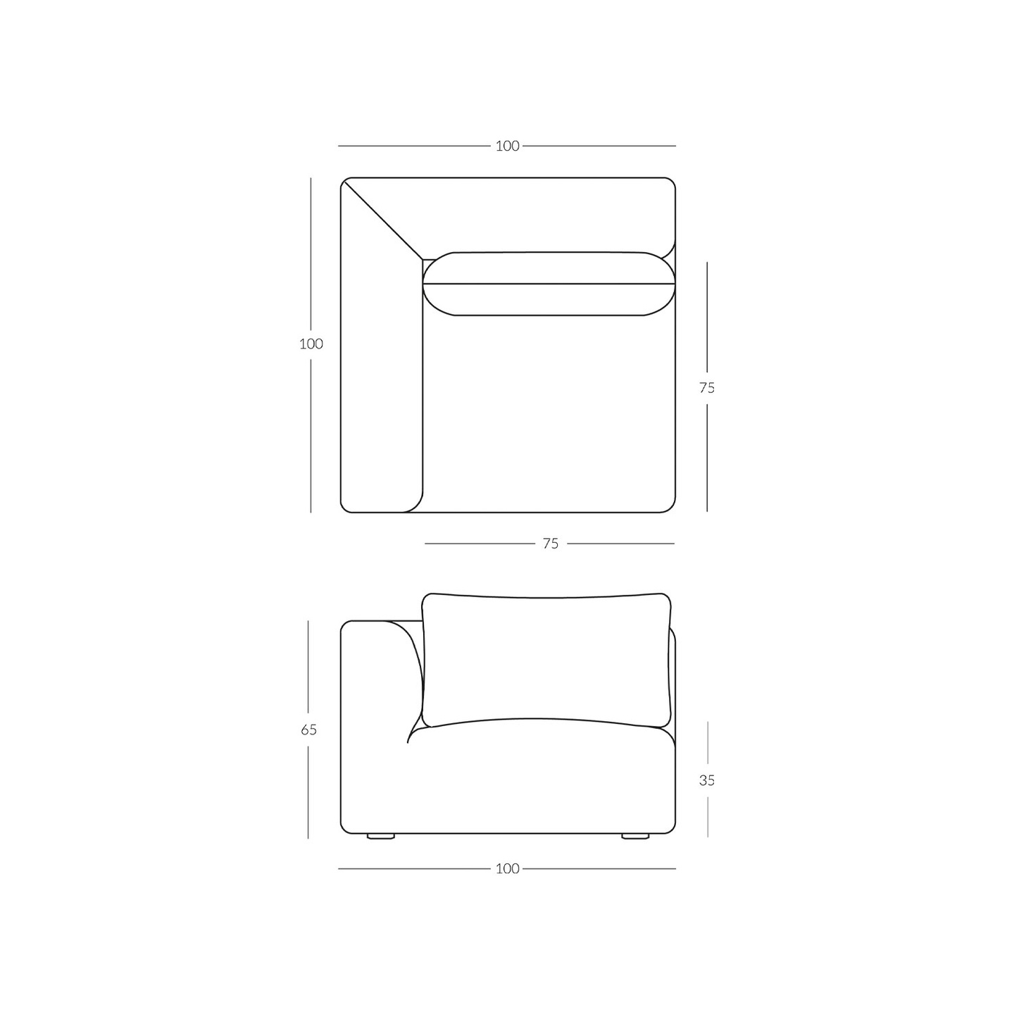 SOFA MODULE | JAZZ WHITE | RIGHT | Products | Tine K Home