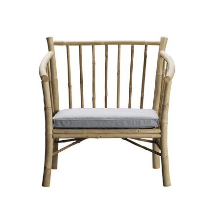 Lounge chair in bamboo with grey mattress
