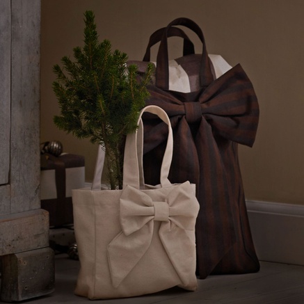 GIFT BAG W. BOW | COTTON | H 20 CM