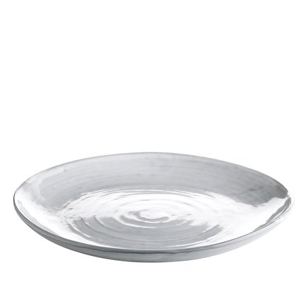 Ceramic plate, running dip, D30, white