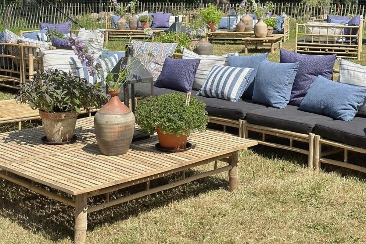 Bamboo furniture at Heartland festival in Denmark