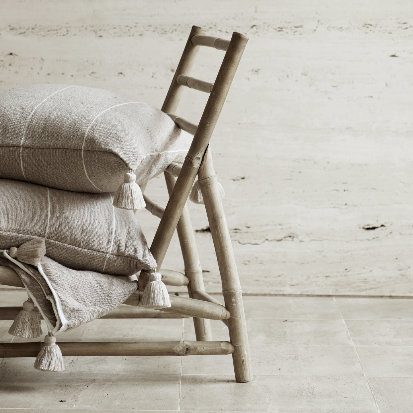 Bamboo lounge chair w. cushions W100x87xH45/80cm Products Tine K Home