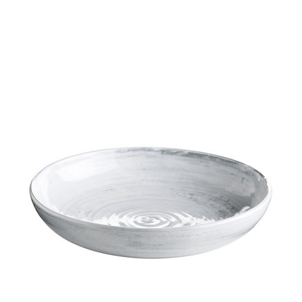 Ceramic bowl, D30, running glaze, white