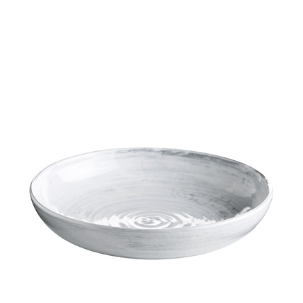 Ceramic bowl, D30, running glaze, white