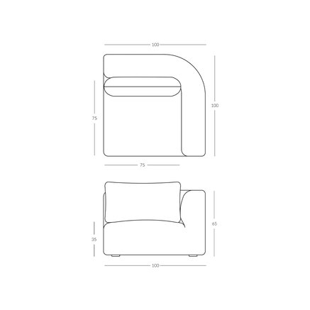SOFA MODULE | ICA WHITE | LEFT