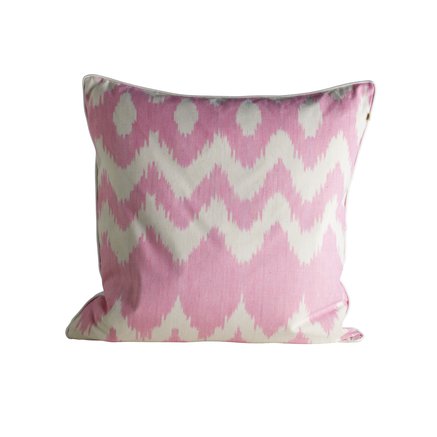Cushion cover with ikat weaving, 50 x 50 cm, pink