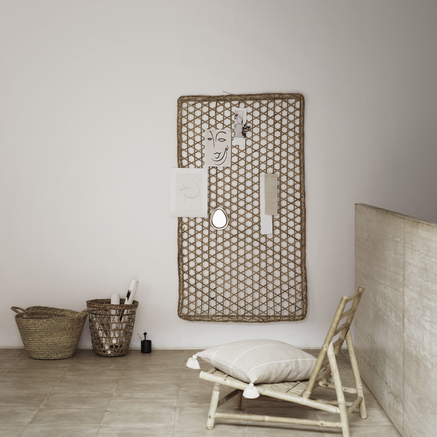 Deco item for wall, open woven
