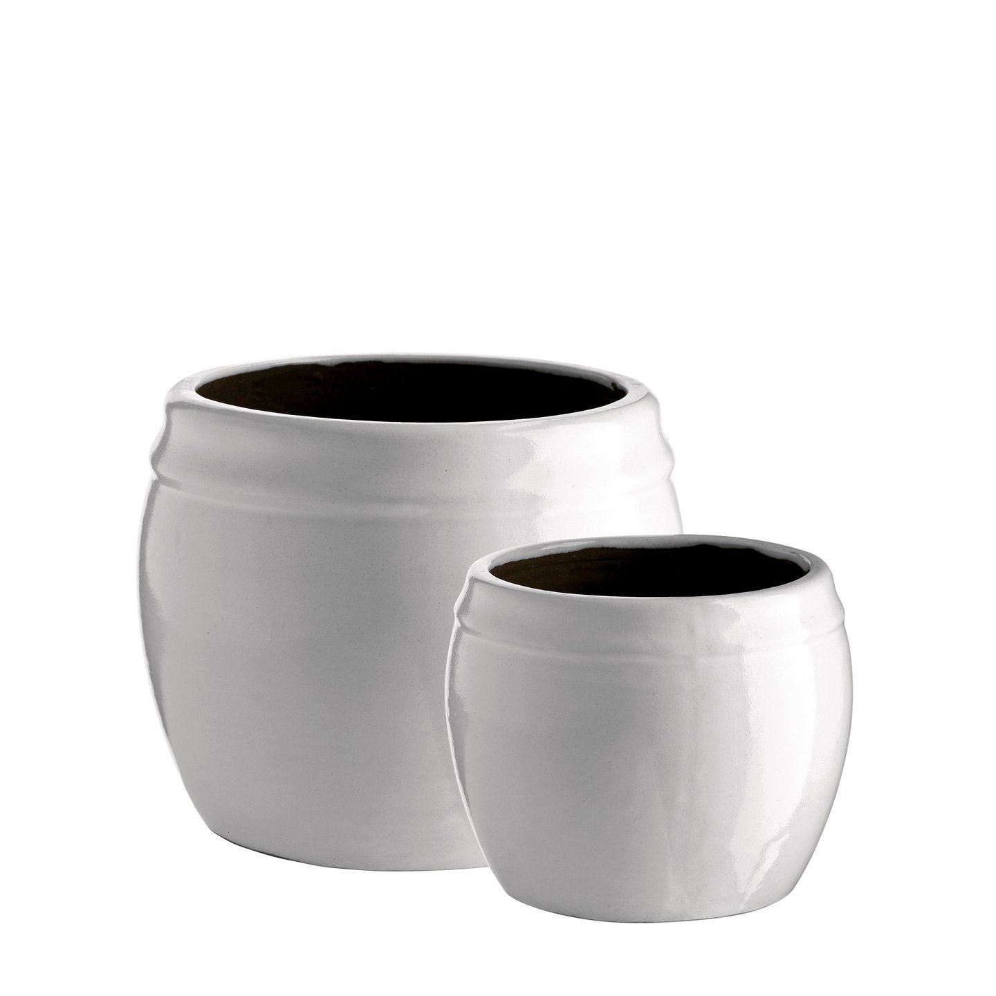 Two small white pots for the your homes green plants Products Tine
