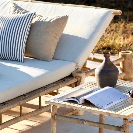 DOUBLE SUNBED | BAMBOO | NATURE CUSHION