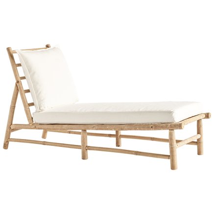 BAMBOO CHAISELONG | WHITE MATTRESS
