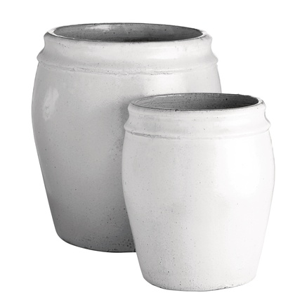POT XL | WHITE GLAZED | SET OF 2