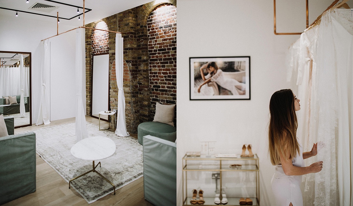 Grace Loves Lace London Showroom decorated with tine k home soft furniture