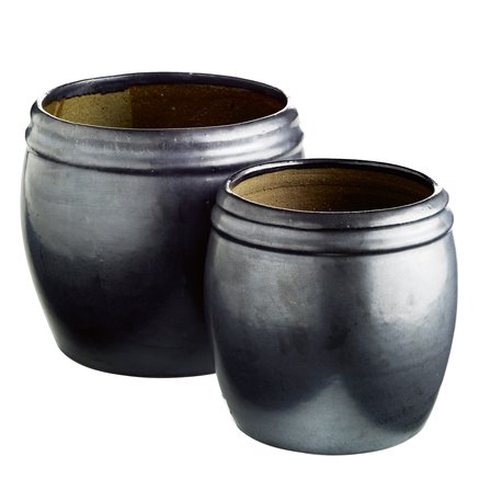 Glazed pot, set of 2