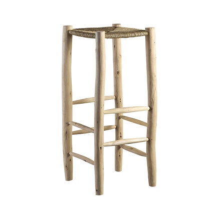 BARSTOL | EUKALYPTUS TRÆ OG PALMEBLADE | H 80 CM
