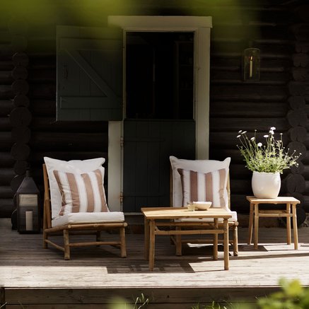 BAMBOO LOUNGE CHAIR | WHITE CUSHION