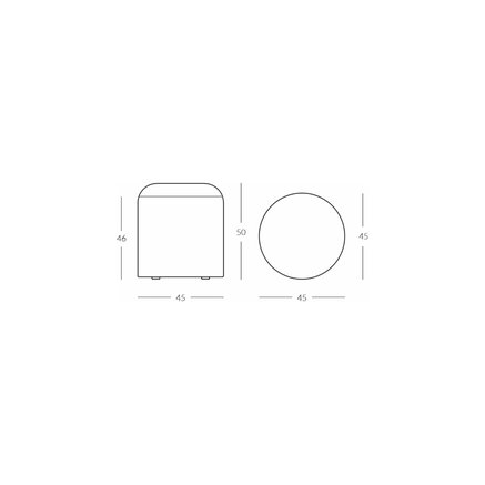 POUF | JOP WHITE | 45 X 46 cm