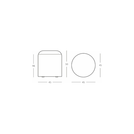 POUF | JOP WHITE | 45 X 46 cm