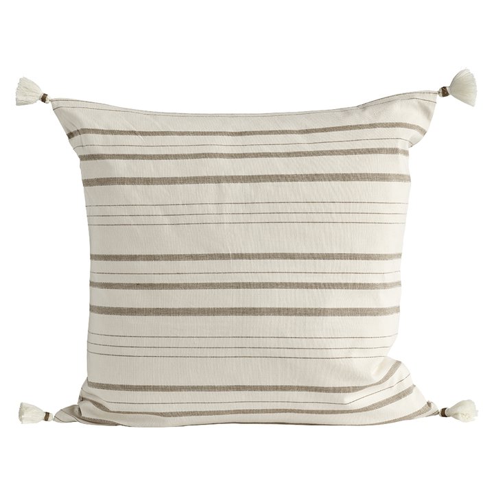 Cushion Cover W Tassels 60 X 60 Cm 100 Cotton Walnut Products Tine K Home