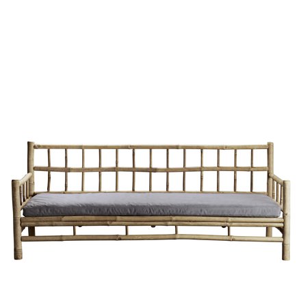 Bamboo lounge couch with grey mattress