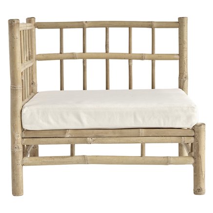 Bamboo lounge corner module with white cushion