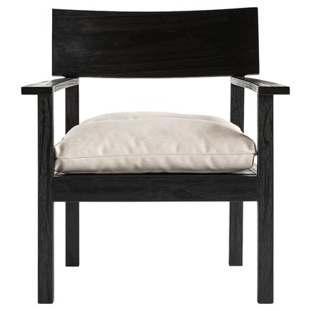 Lounge chair, accoya wood, 65x68xH78 cm,matt black