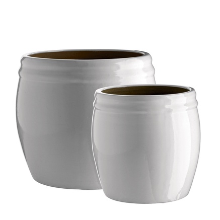 POT L | WHITE GLAZED | SET OF 2
