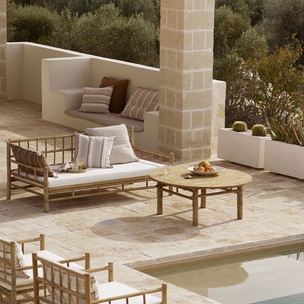 BAMBUS LOUNGE BORD | RUNDT | Ø 110 x H 45 CM