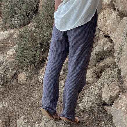 BUKSER | HØR/BOMULD | BLÅ