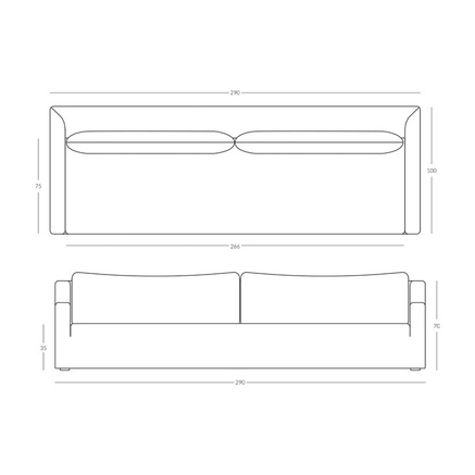 SOFASOFT XL | JOP WHITE | 290 cm