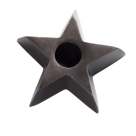 Candle holder, large star, black