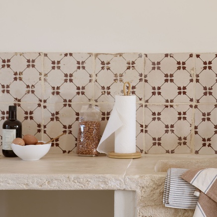 KITCHEN ROLL HOLDER | RATTAN | H 29 CM
