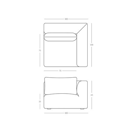 SOFA MODUL | BARBAT KHAKI | LEFT