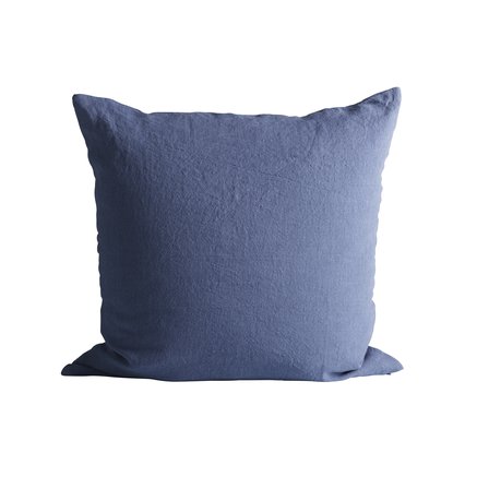 Cushion cover, w. zipper, 50 x 50 cm, 100% linen, azul