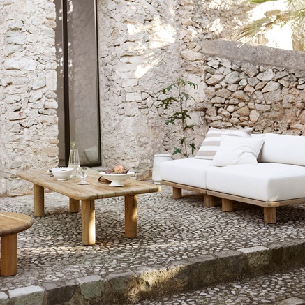 LOUNGE TABLE | TEAK | H 40 CM