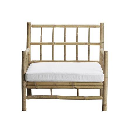 Bamboo lounge chair with white mattress