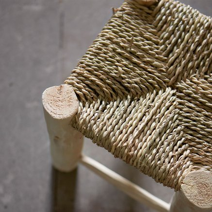 BARSTOL | EUKALYPTUS TRÆ OG PALMEBLADE | H 80 CM