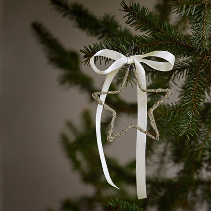 GLITTER CHRISTMAS STARS | METAL | 5 PCS