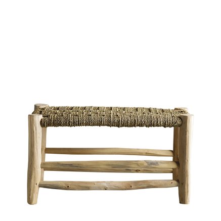 Stool in palmleaf/tree, double, natural