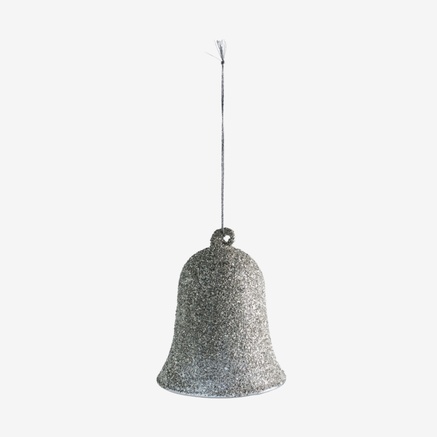 GLITTER CHRISTMAS BELL | SILVER | H 10 CM