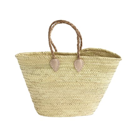 Shopping basket w. leather handles