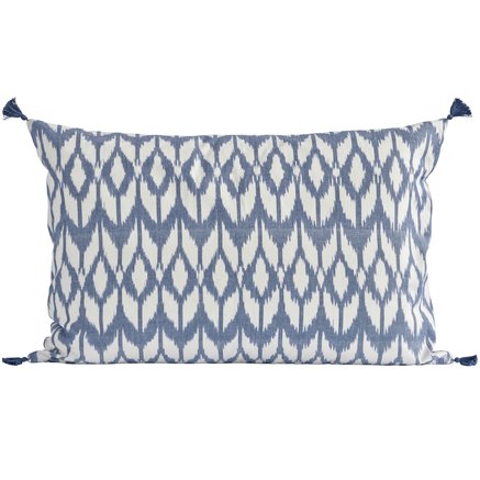 Cushion cover, w. tassels, 50x75 cm, bomuld,indigo