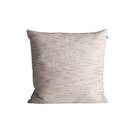 Thick woven cushion cover with horisontal stripes, 50 x 50 cm, pink