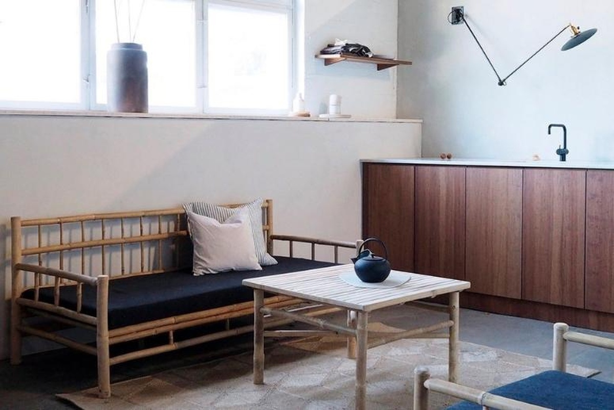 ASK&ENG design studio in Norway is decorated with Tinekhome bamboo couch and chairs.