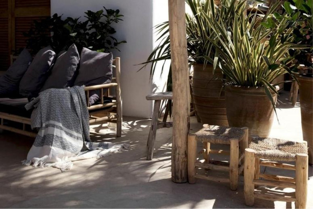 tinekhome bamboo furniture at Scorpios Mykonos