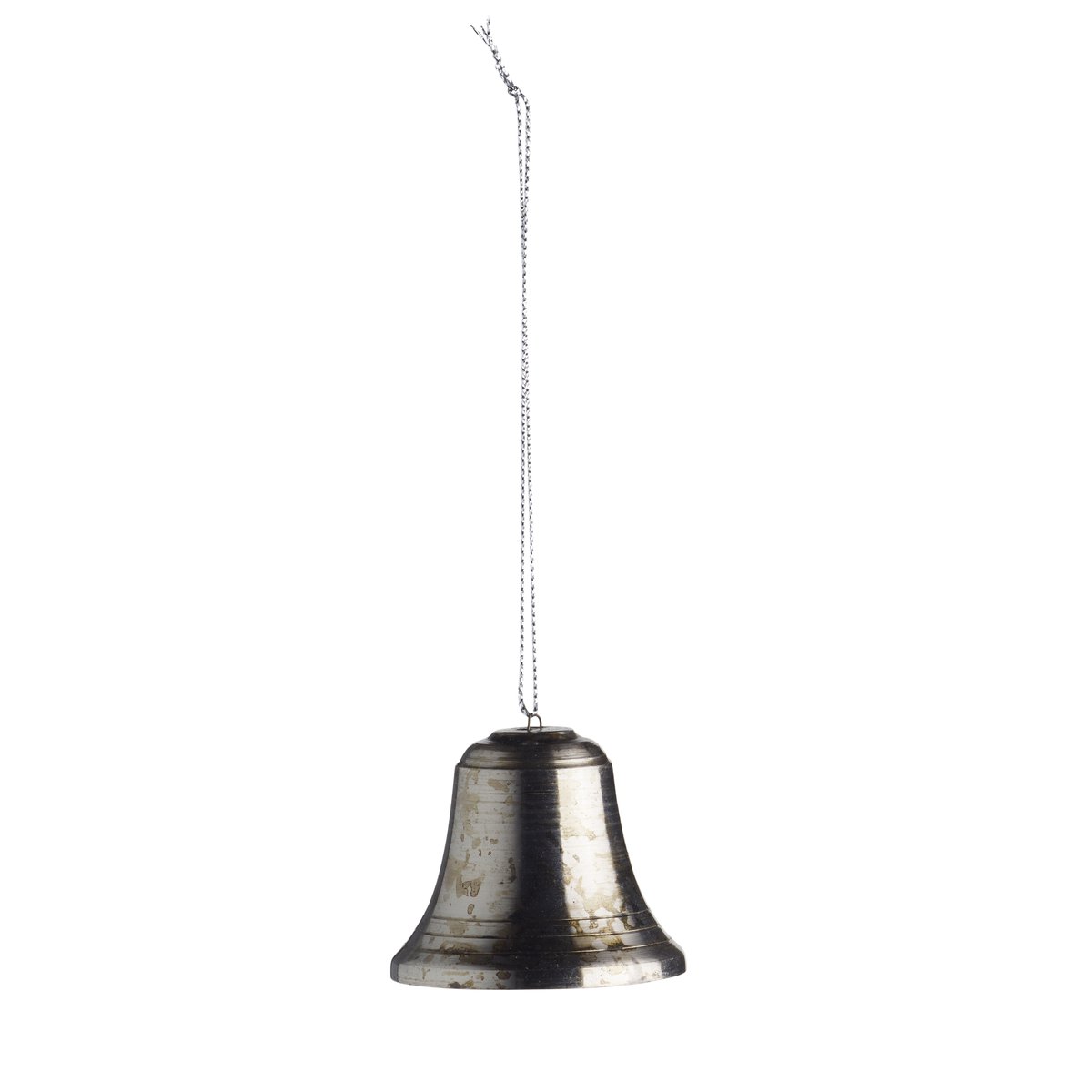 Image of small christmas bell in antique silver metal