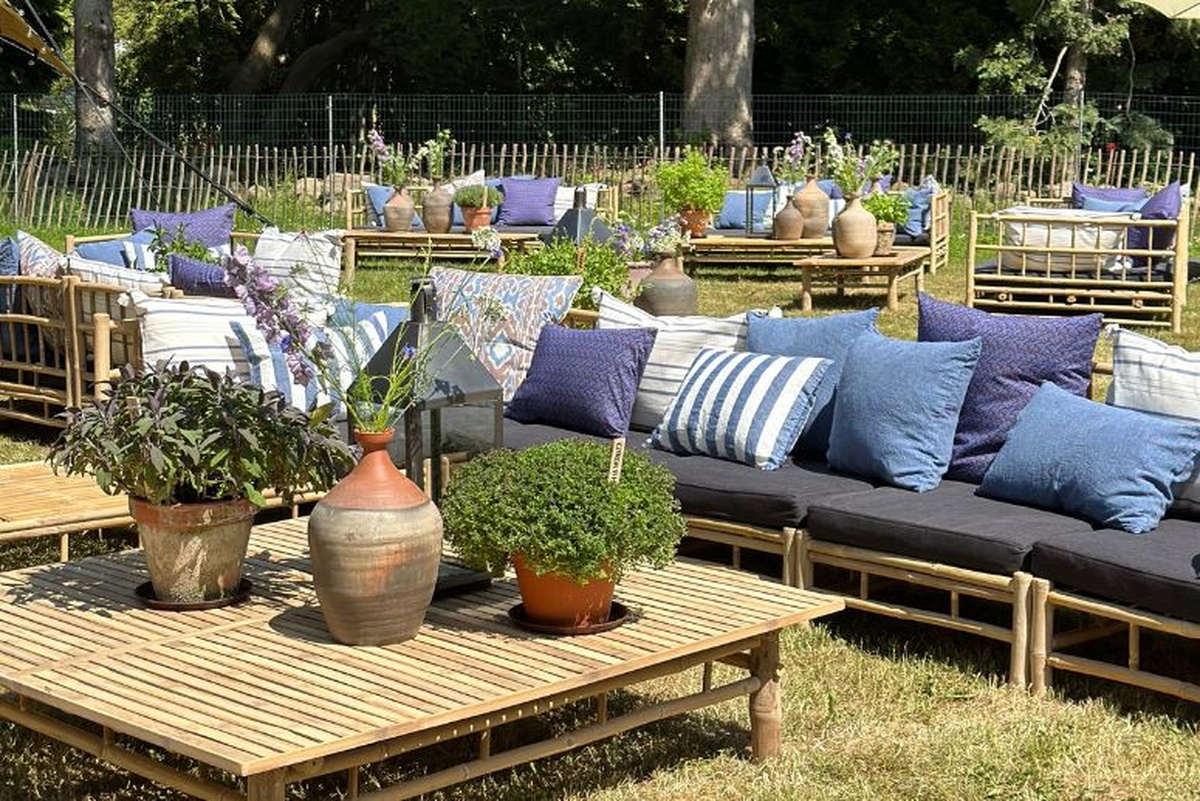 Bamboo furniture at Heartland festival in Denmark