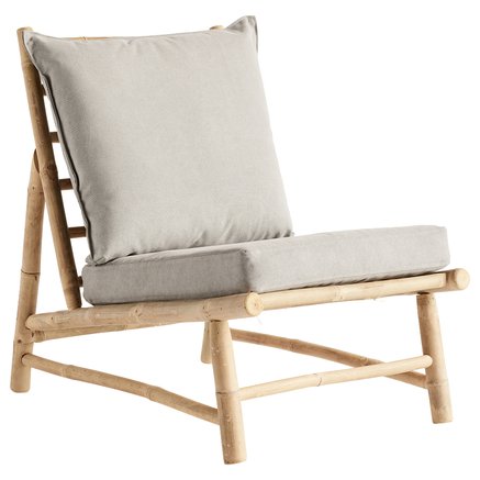 Bamboo chair w. cushions W55x87xH45/80cm