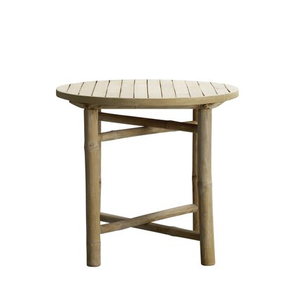 Bamboo round side table, D 50 cm