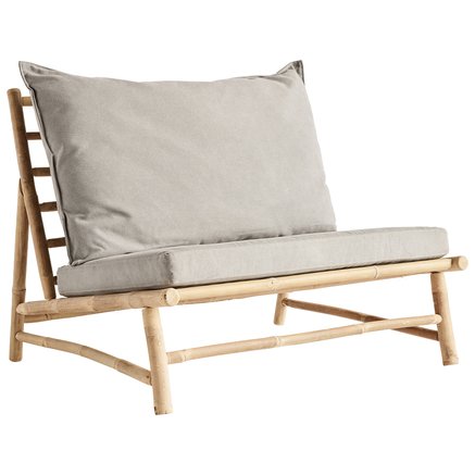 Bamboo lounge chair w. cushions W100x87xH45/80cm